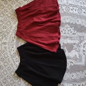 Bundle of 2 Small Dani's Choice Mini Skirts Black Red High Waist A-Line Skater